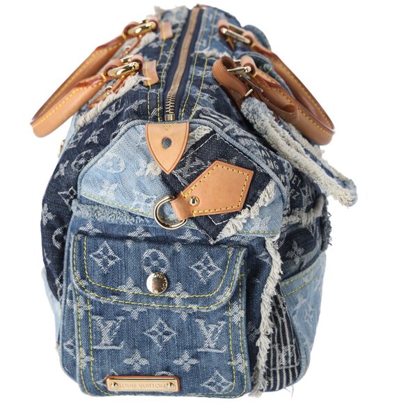 Louis Vuitton Speedy 30 Monogram Denim Patchwork Handbag M95380 Blue - Picture 8 of 11